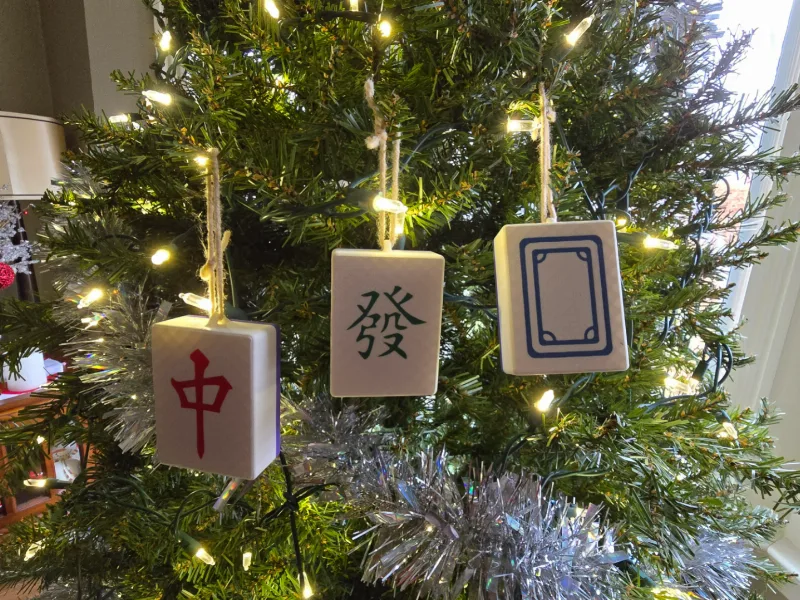 Mahjong Tiles Christmas Ornaments