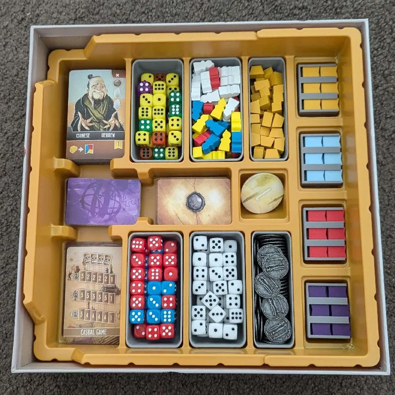 Scholars of the South Tigris - Dice, Coins, Meeple and Gold trays to fit insert