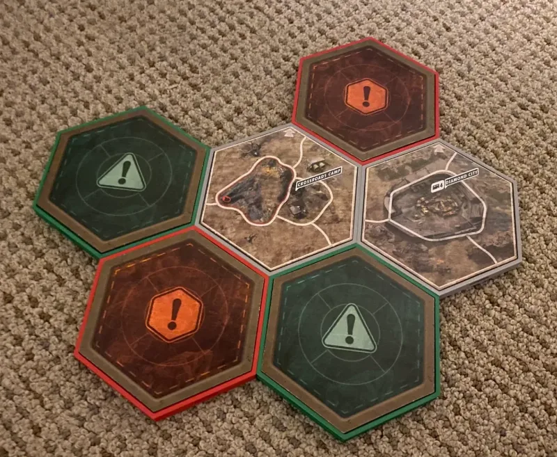 Fallout Board Game holder - Clipable Hex and Clips