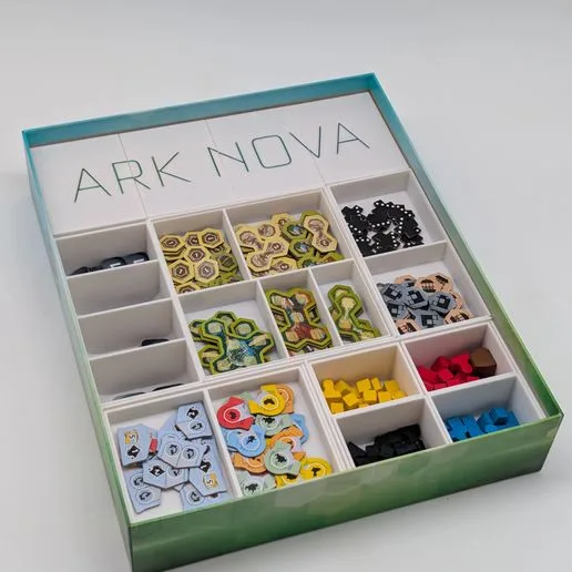 Ark Nova Insert & Organizer | Sleeved Cards & Marine Worlds Compatible