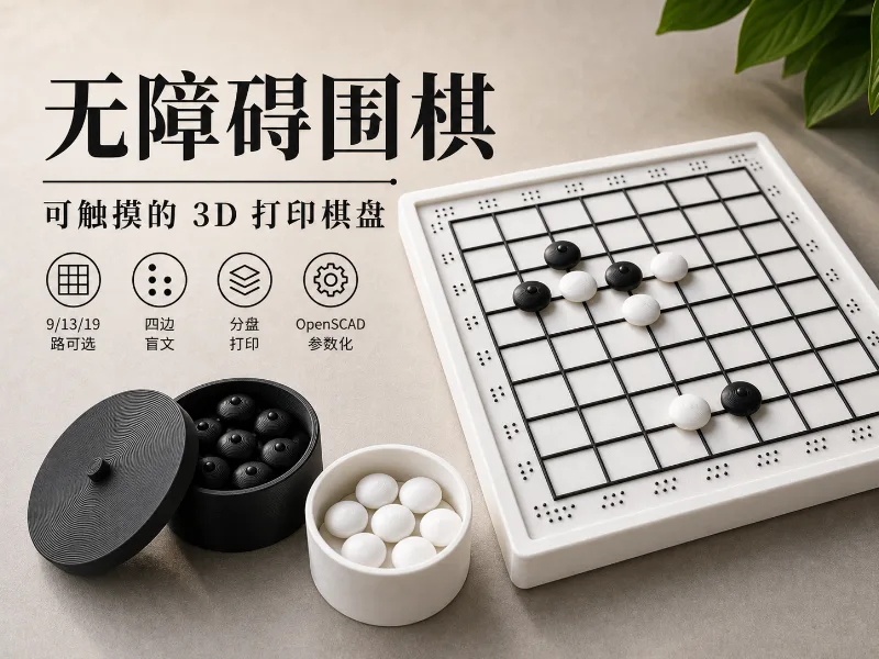 Open Source Go for the Visually Impaired | Touchable, 3D Printed Parametric Go Set
