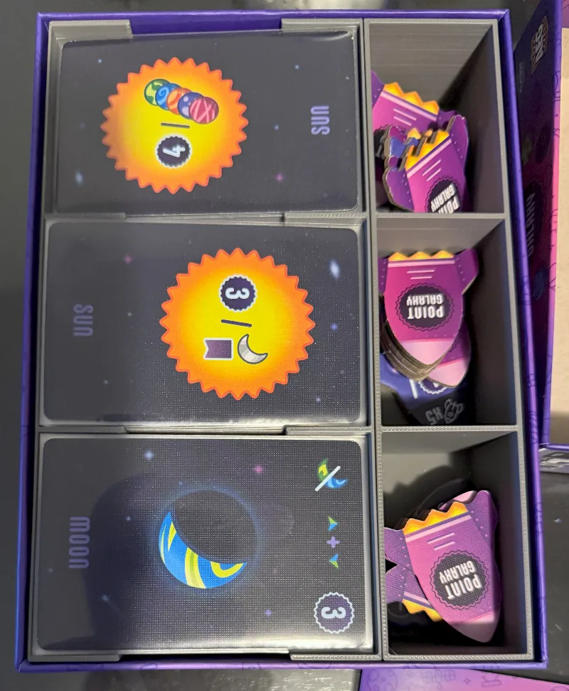 Point Galaxy insert that supports sleeved cards + vertical storage