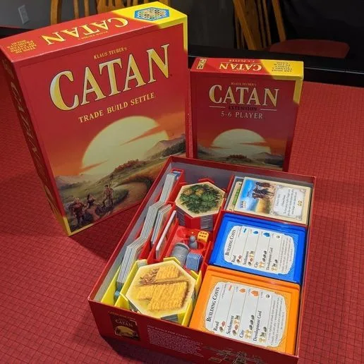 Catan Board Game with 5-6 Player Extension Box Insert Organizer