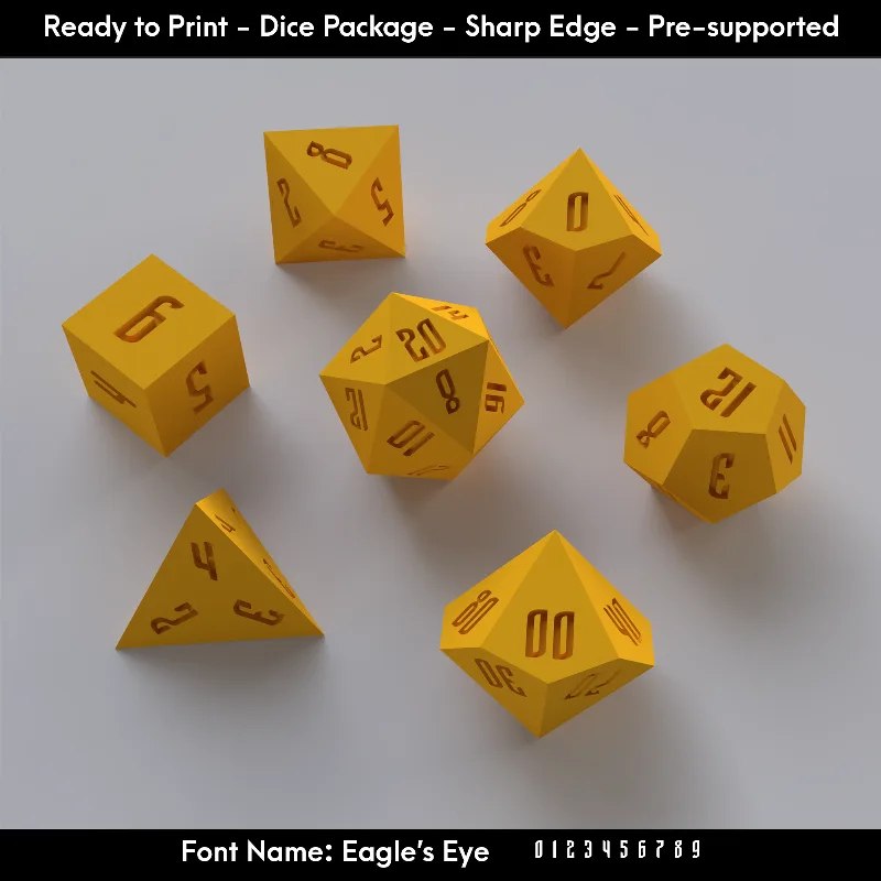Dice Masters – Ready to Print - 7 Piece Set – Eagle's Eye Font