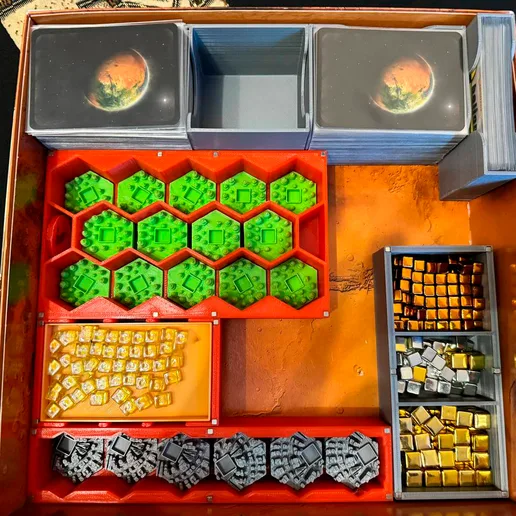 Terraforming Mars 3D tiles/organizer under the box/markers