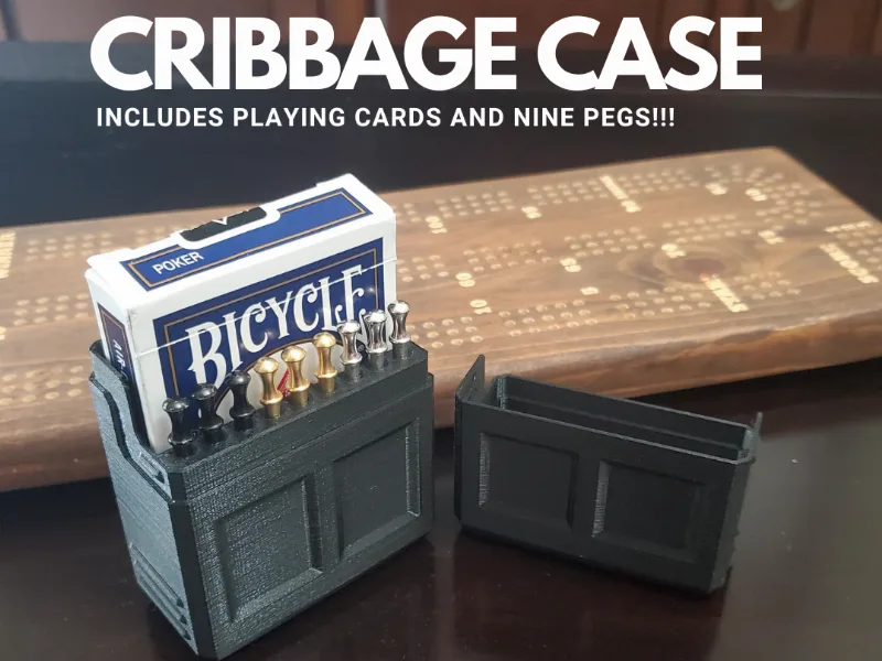 Travel Cribbage Case - Holds Cards and Nine Pegs! 