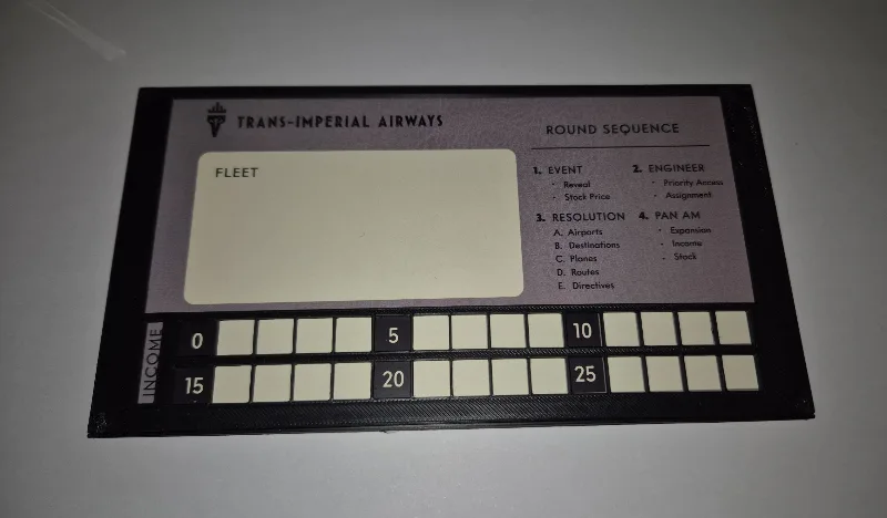 Pan Am Board Game Player Board Cover