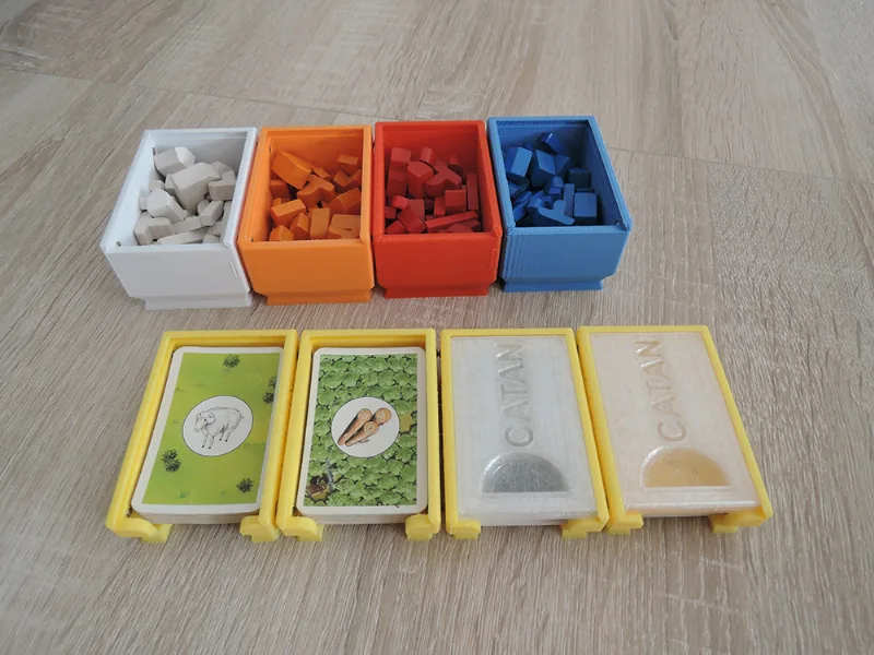 Magnetic stackable catan card and figures tray/box