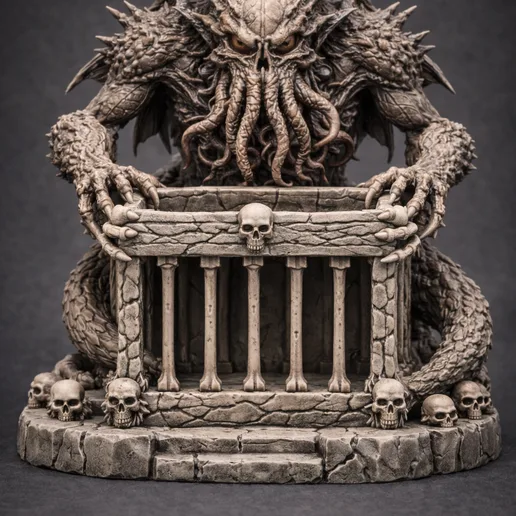 Eldritch Horror Dice Jail – Tentacle Monster Dice Prison – One-Piece 3D Print