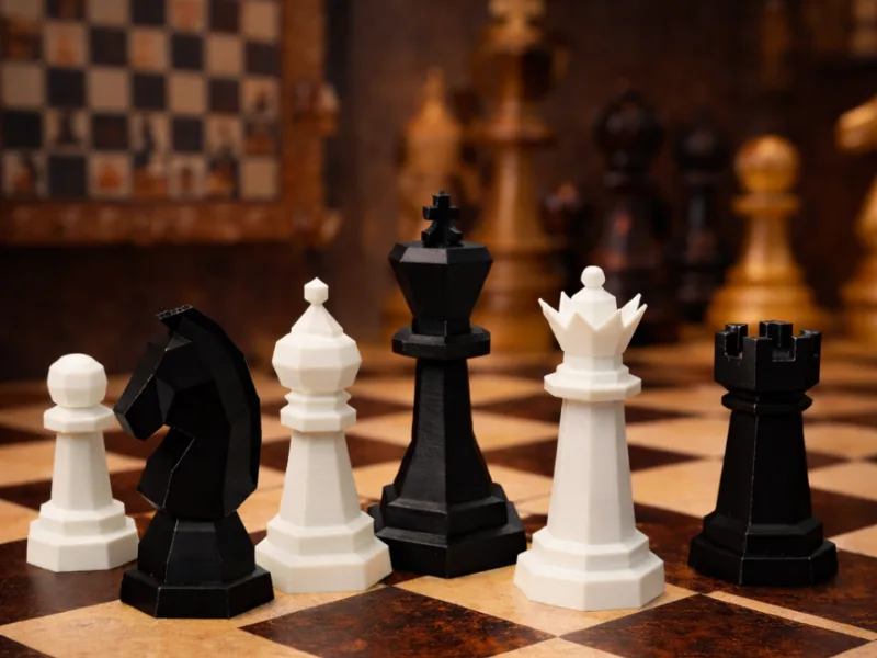 Faceted Staunton Chess Set