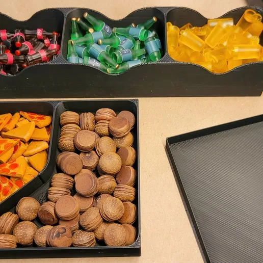 Unofficial food and drinks upgrade set compatible with Food Chain Magnate (+labels and organizers)