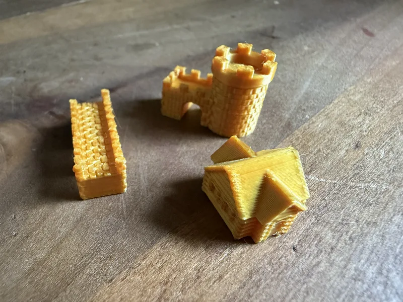 Catan Pieces, City, Road, Settlement