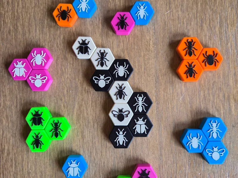 Magnetic Bug Game Tiles (Hive Compatible)