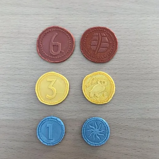 Coins for 7 Wonders boardgame