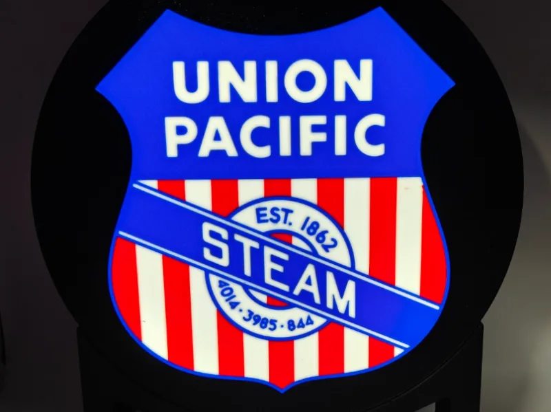 Union Pacific Railroad Steam Logo Light Box