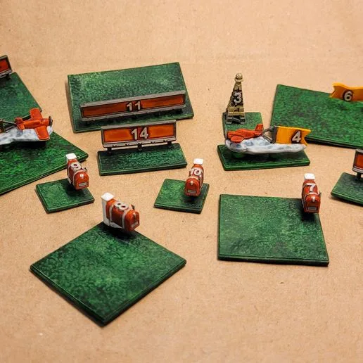 Unofficial marketing tile set upgrade compatible with Food Chain Magnate (+organizers)