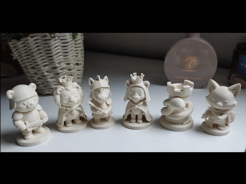 Medieval animal chess set