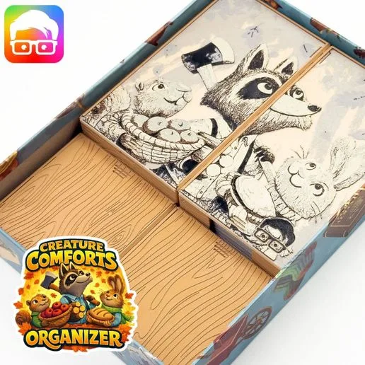 Creature comforts board game organizer by @ammedia3d [tabletop board game inserts sku: CRTCMF001]