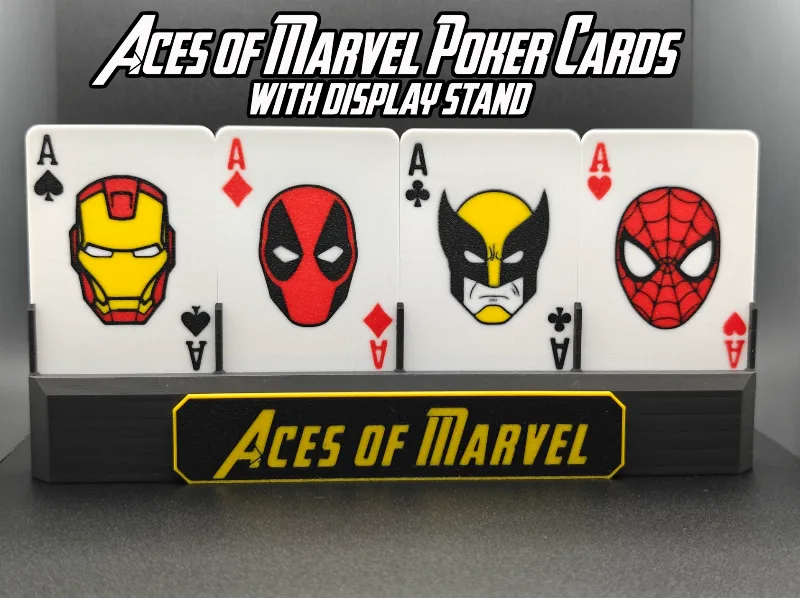 Aces of Marvel Poker Cards w/ Display Stand