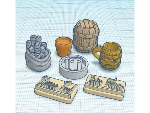 Taverns of Tiefenthal 3d player upgraded tokens