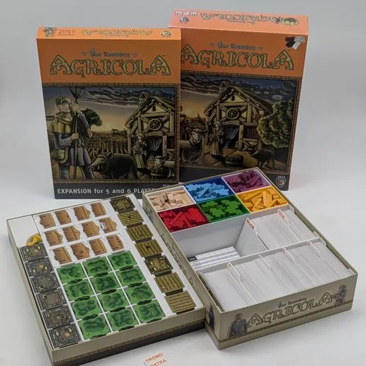 Agricola Board Game Insert | Organizer for Base Game + 5-6 Player Expansion | 3D Printed Storage Trays