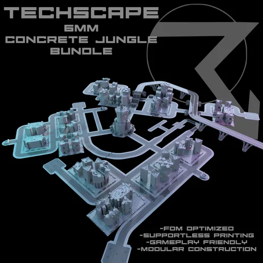 TECHSCAPE - 6mm - Concrete Jungle (Hexless Battletech Terrain)