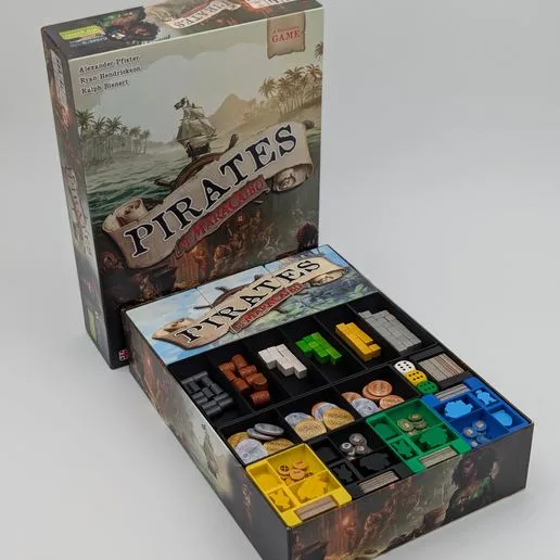Pirates of Maracaibo Board Game Insert & Organizer All Expansions, Sleeved & Promo